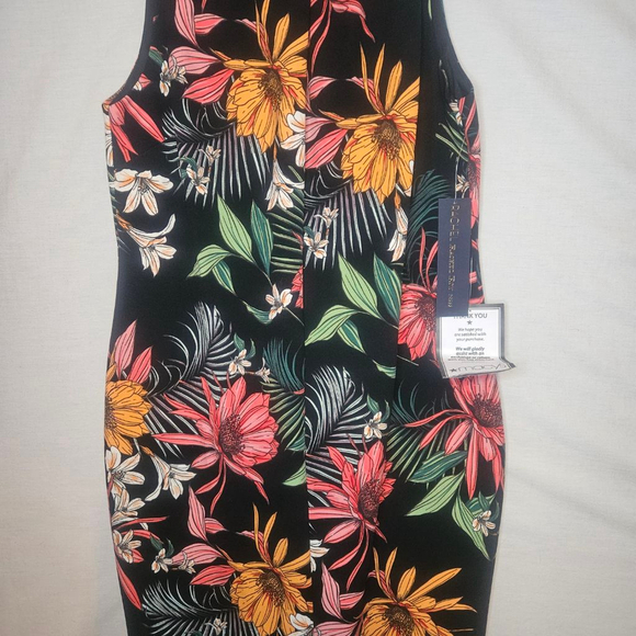 RACHEL Rachel Roy Tropical Print Sleeveless Sheath Dress NWT Sz 14W PTP 21" - Picture 11 of 13